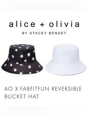 Alice + Olivia Kids Reversible Bucket Hat - Black Daisy & White